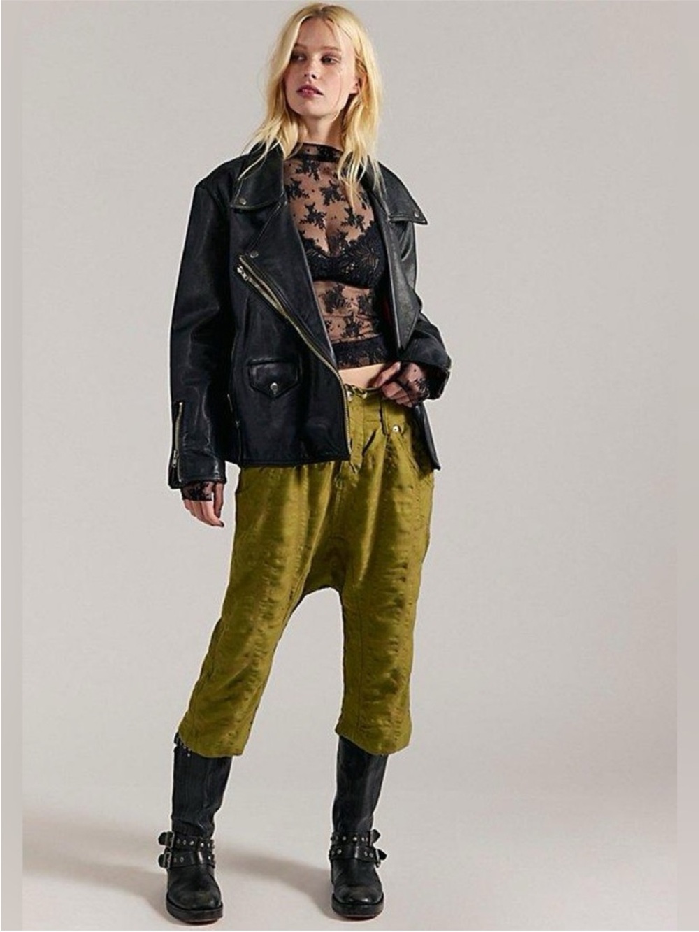 Free People Maven Cozy Crop Harem Pants Button Fly Drawstring NWT Size 4